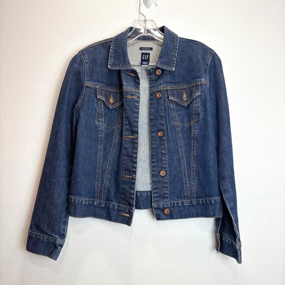 Vintage Gap Womens Stretch Denim Jacket Medium Y2K Trucker - Picture 1 of 7